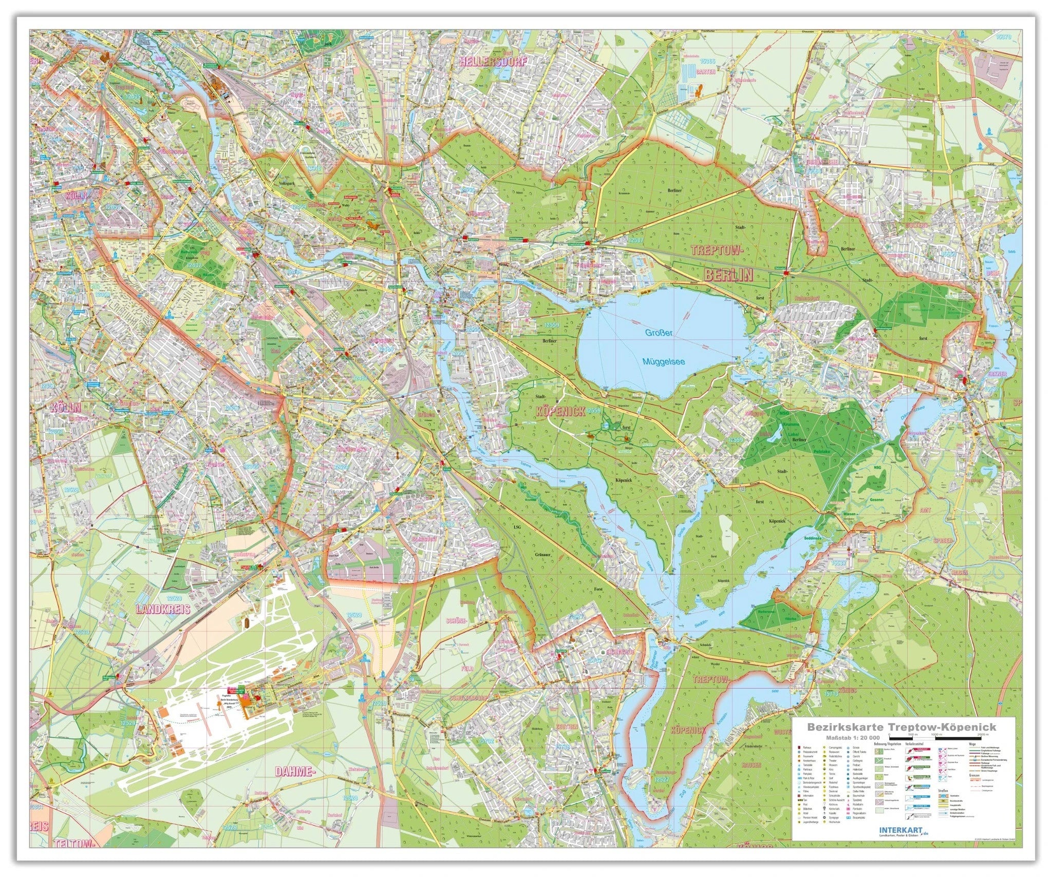 Berlin - Treptow-Köpenick - Stadtplan (120 x 100 cm / 1:20.000)