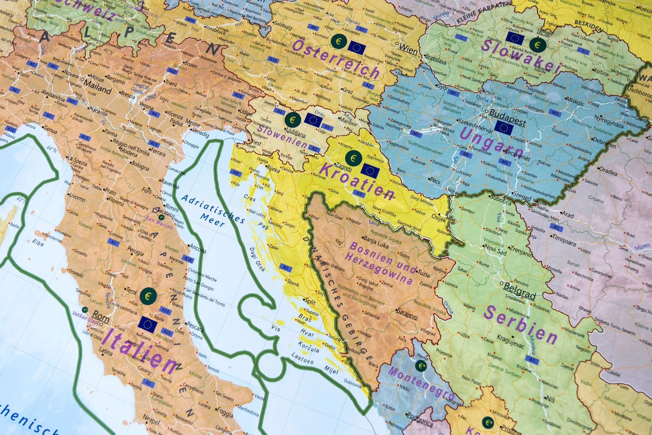 Detailübersicht der Europa Landkarte