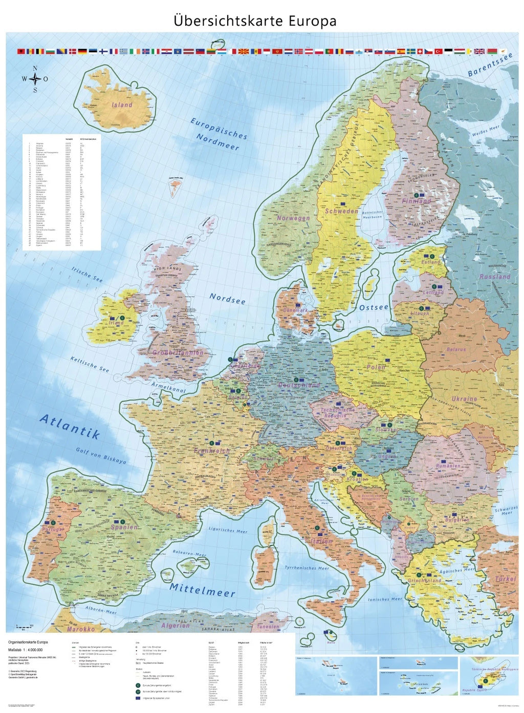 Europa - politisch (90 x 123cm / 1:4.000.000)