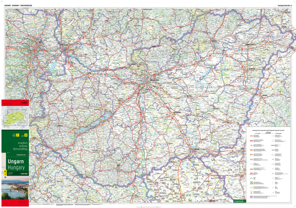 Ungarn - Straßenkarte (139 x 95 cm / 1:400.000)