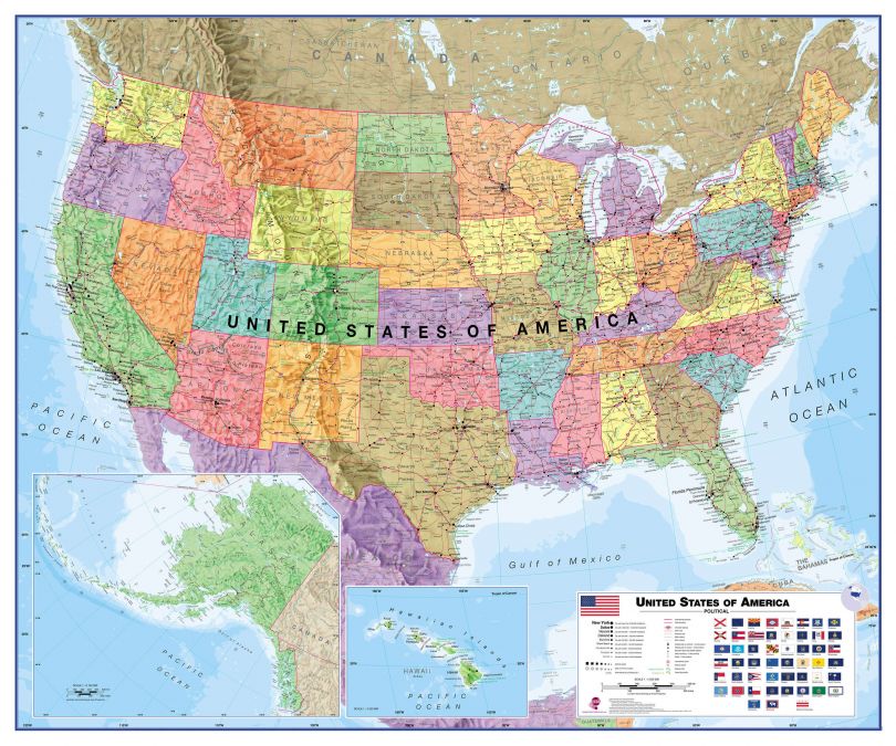 Politische Landkarte der USA
