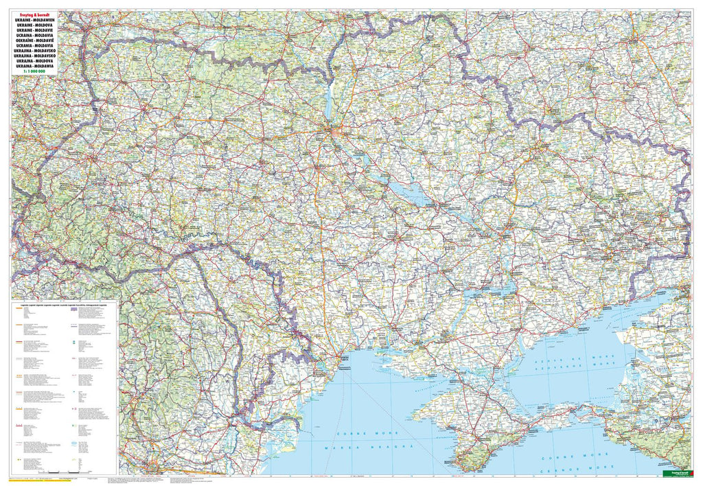 Straßenkarte von der Ukraine und Moldawien