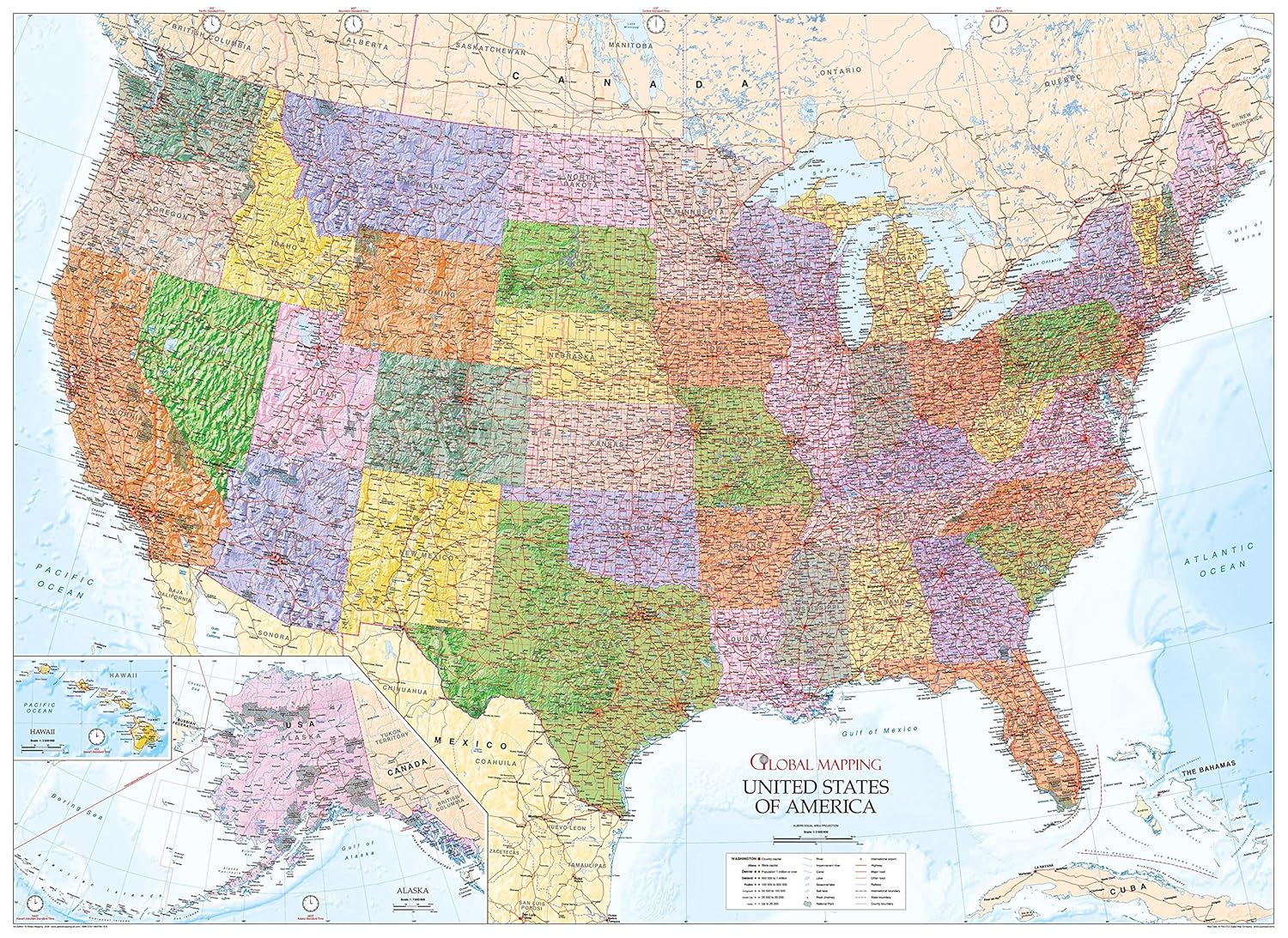 Politische Landkarte der USA