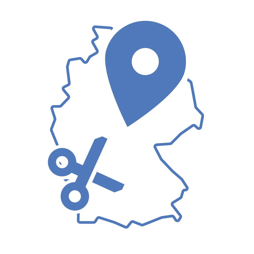 Landkartenausschnitte von Deutschland