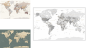 Preview: Dekorative Weltkarte in unterschiedlichen Formaten und Farben