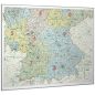 Preview: Die ORGA-Karte Süddeutschland 131x98 cm gerahmt