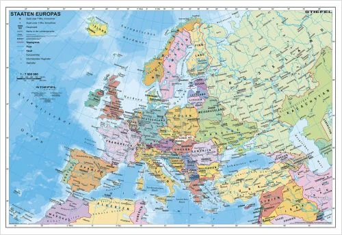Politische Landkarte von Europa