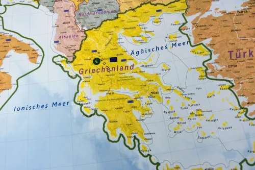 Griechenland auf der Europalandkarte