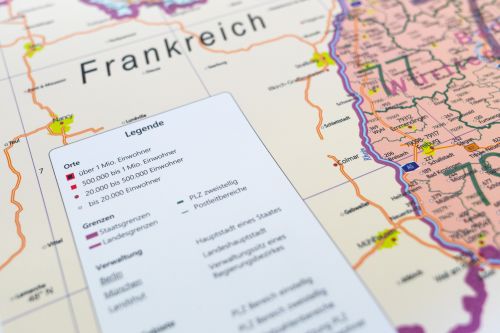 Legende der Postleitzahlenkarte Deutschland