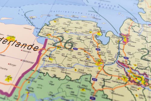 Postleitzahlenregion 26 auf der Postleitzahlenkarte Deutschland
