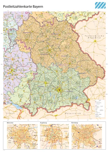 Postleitzahlenkarte von Bayern