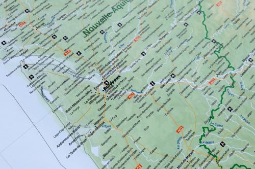 Detailansicht der Region Bordeux