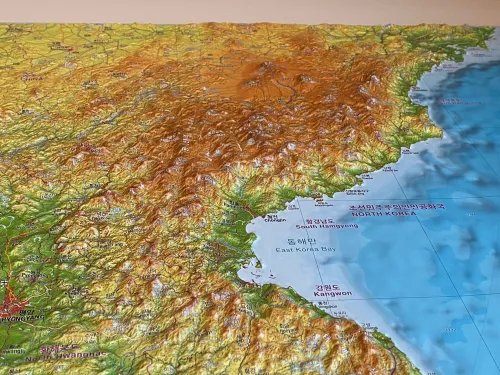Detailansicht der Reliefkarte von Korea