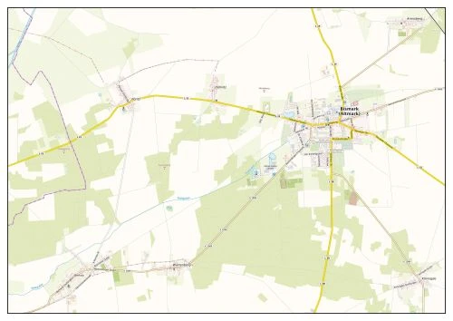 Gemeinde Bismark als DIN A2 Landkarte