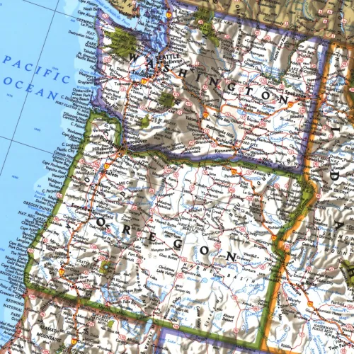 Politische Übersichtskarte USA im Detail