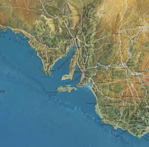 Detailansicht der Panoramakarte von Australien