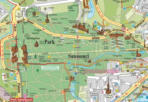 Ausschnitt aus dem Stadtplan Potsdam