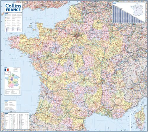 Straßenkarte von Frankreich inkl. Departments