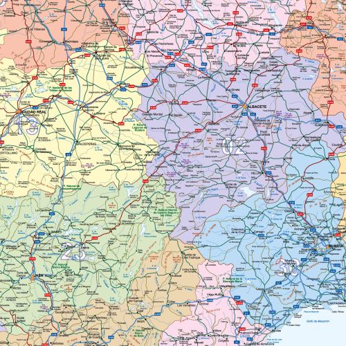 Detailansicht der Postleitzahlenkarte von Spanien und Portugal