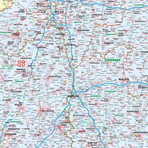 Detailansicht der PLZ8 Landkarte