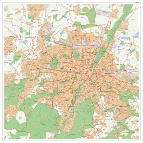 Stadtplan von München im Format 100 x 100 cm