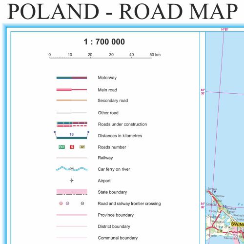 Legende der Landkarte von Polen