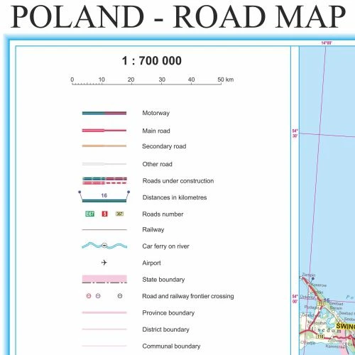 Legende der Landkarte von Polen