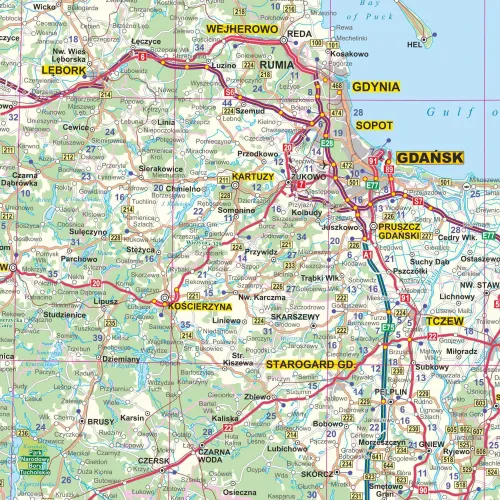 Detailansicht der Straßenkarte