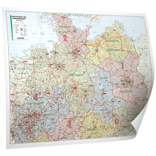 Postleitzahlen- und Verwaltungskarte von Norddeutschland