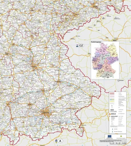 Verkehrswegekarte von Deutschland im Detail