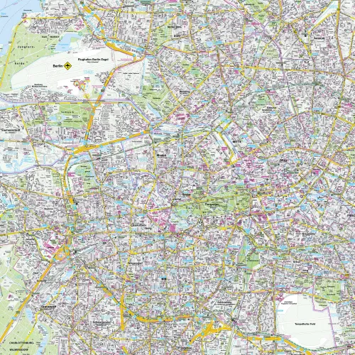 Detailansicht des Stadtplans von Berlin