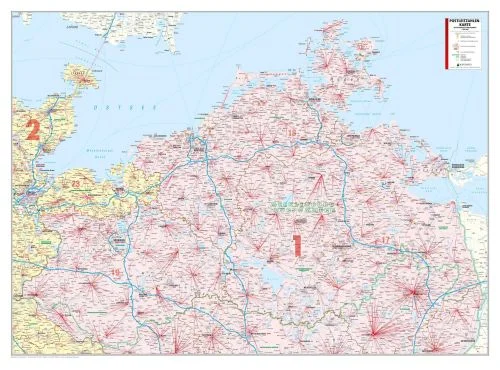Postleitzahlenkarte Mecklenburg-Vorpommern