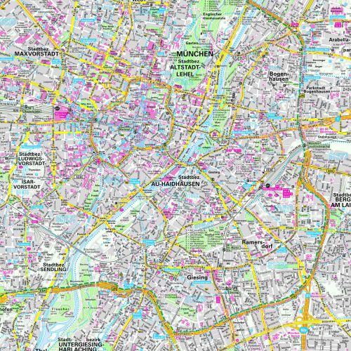 Detailansicht Stadtplan München