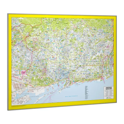 Stadtplan von Barcelona als Landkarten Board