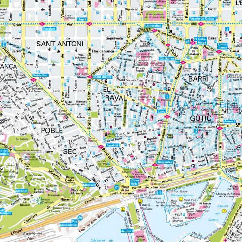 Stadtplan von Barcelona im Detail