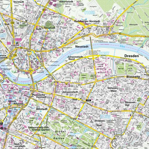 Detailansicht - Stadtplan Dresden