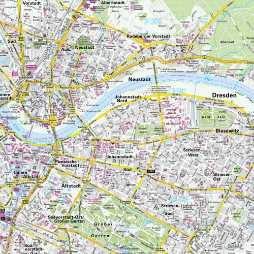 Detailansicht - Stadtplan Dresden