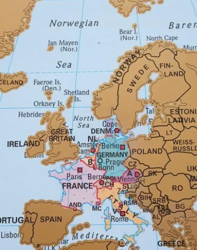 Europa auf der Rubbelkarte