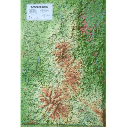 Le Parc Naturel Régional des Volcans d'Auvergne Reliefkarte