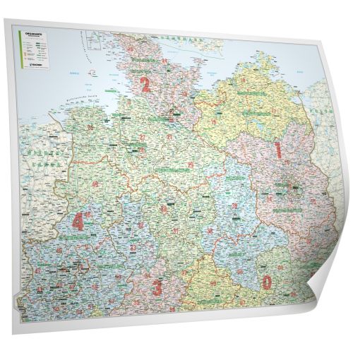 Die ORGA-Karte Norddeutschland 131x98 cm in 4 Ausführungen.