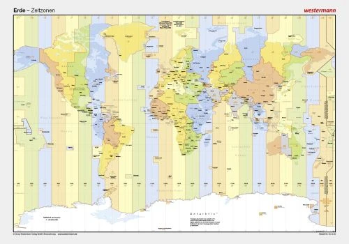 Zeitzonenkarte der Welt.