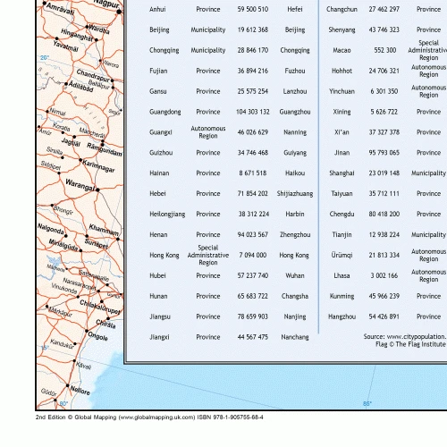 Legendenansicht der China Landkarte