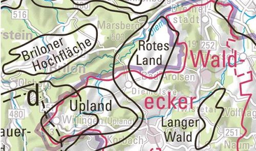 Detailansicht der Landschaftskarte