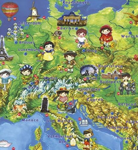 Preview: Detailansicht der Kinderkarte von Europa