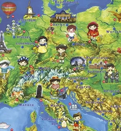 Detailansicht der Kinderkarte von Europa