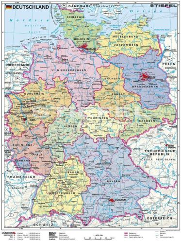 Politische Landkarte von Deutschland