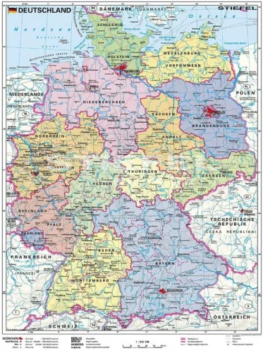Politische Landkarte von Deutschland