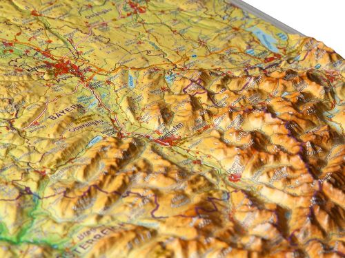 Bayern auf der Reliefkarte