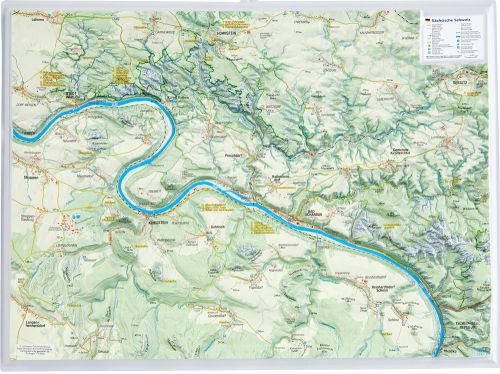 Reliefkarte der Sächsischen Schweiz