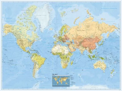 Politische Weltkarte - Die Welt